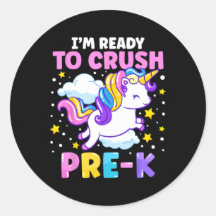 Sticker Rond Jour de la maternelle Je suis prêt à écraser la li