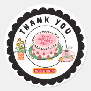 Sticker Rond Jour de la mère heureuse