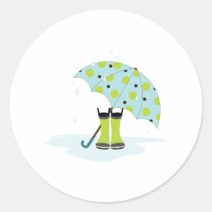 Sticker Rond Jour de la pluie