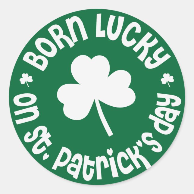 Sticker Rond Jour de la Saint Patrick Anniversaire (Devant)