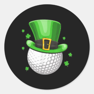 Sticker Rond Jour de la Saint Patrick de golf irlandais Leprech