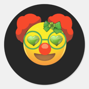 Sticker Rond Jour de la Saint Patrick Emoji Face Coeur Yeux Sha