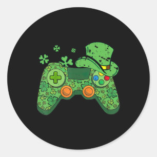 Sticker Rond Jour de la Saint Patrick Gamer Irish Game Controll