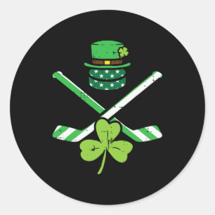 Sticker Rond Jour de la Saint Patrick Hockey sur glace Saint Pa