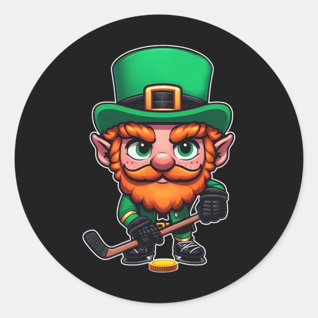 Sticker Rond Jour de la Saint Patrick Irlandais Leprechaun Jock (Devant)