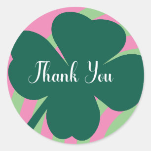 Sticker Rond Jour de la Saint-Patrick Merci Shamrock Fête Arc-e