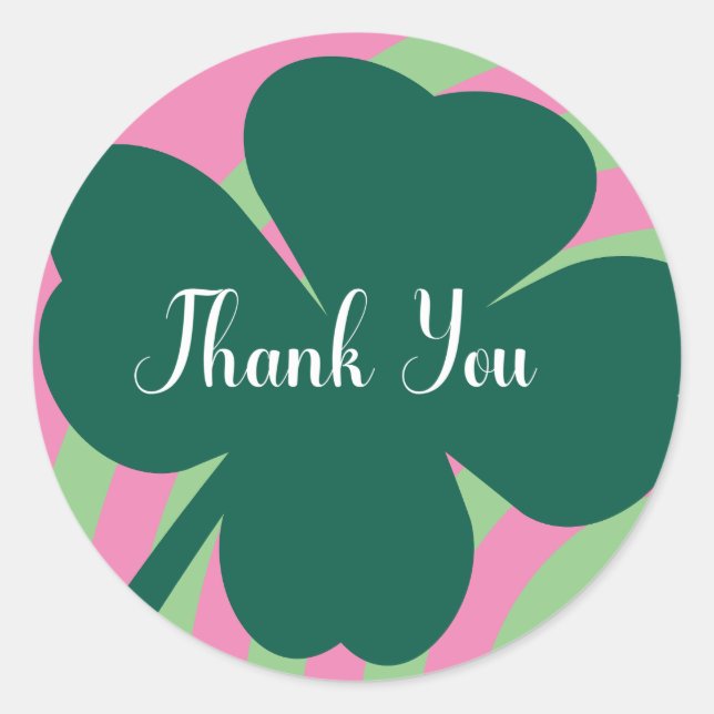 Sticker Rond Jour de la Saint-Patrick Merci Shamrock Fête Arc-e (Devant)