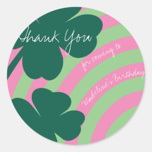 Sticker Rond Jour de la Saint-Patrick Merci Shamrock Fête Arc-e