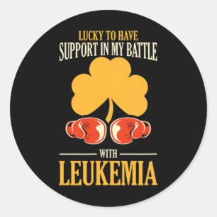 Sticker Rond Jour de la Saint Patrick quatre feuilles de fermet