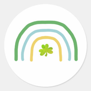 Sticker Rond Jour de la Saint Patrick Rainbow irlandais