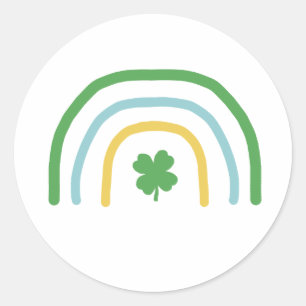 Sticker Rond Jour de la Saint Patrick Rainbow irlandais Shamroc