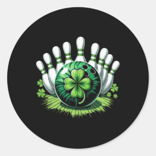 Sticker Rond Jour de la Saint Patrick Shamrock Bowling Irlandai