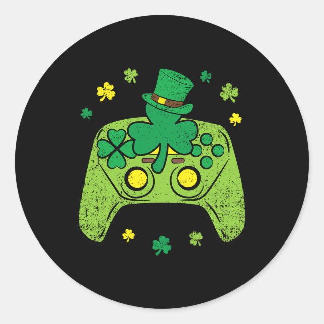 Sticker Rond Jour de la Saint Patrick Shamrock de contrôleur de (Devant)