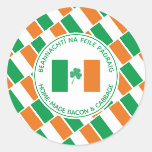 Sticker Rond Jour de la Saint Patrick sur mesure Accueil Cuisin