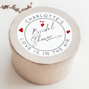 Sticker Rond Jour de la Saint-Valentin minimaliste Coeur de dou