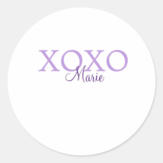 Sticker Rond Jour de la Saint Valentin Xoxo ajouter nom pastel  (Devant)