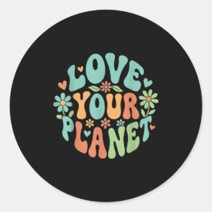 Sticker Rond Jour de la Terre amour de la nature éco-amical env