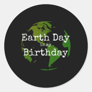 Sticker Rond Jour de la Terre est mon anniversaire 2