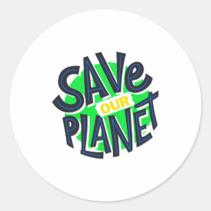 Sticker Rond Jour de la Terre Tous les jours, allez au vert, sa