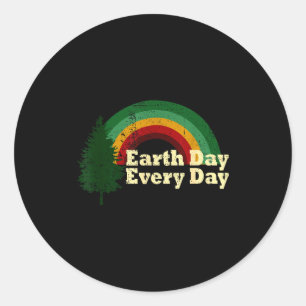 Sticker Rond Jour de la Terre Tous les jours Arbre de pin arc-e