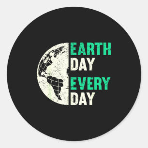 Sticker Rond Jour de la Terre tous les jours globe en détresse
