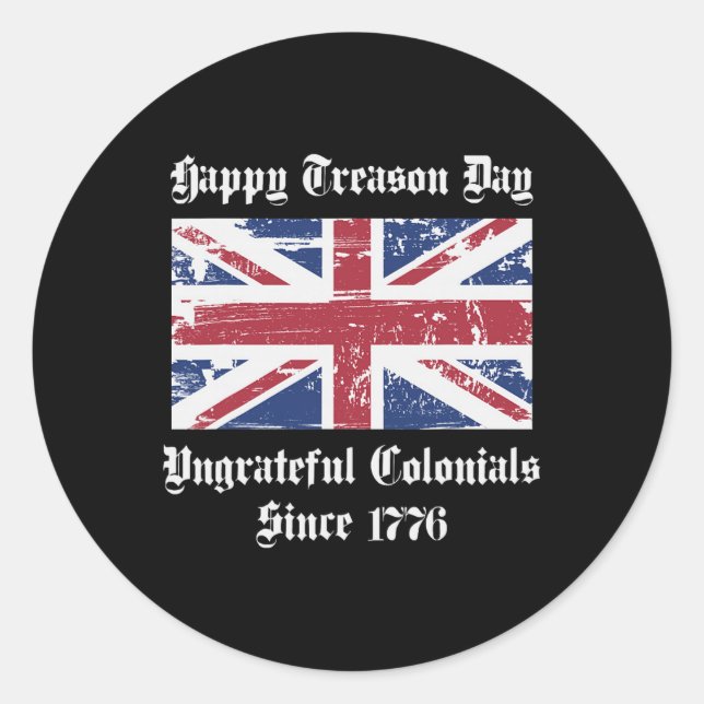 Sticker Rond Jour de la trahison ingrate Colonials Chemise 4 ju (Devant)