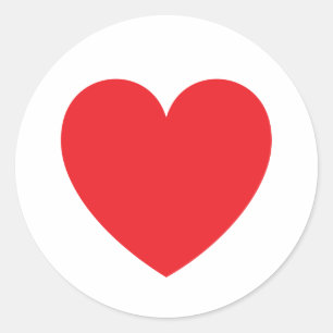 Sticker Rond Jour de l'amour du coeur rouge ou de la Valentines