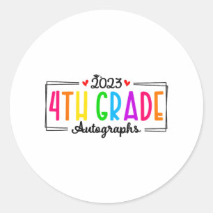 Sticker Rond Jour De L'École 2023 Autographe 4ème Graduation