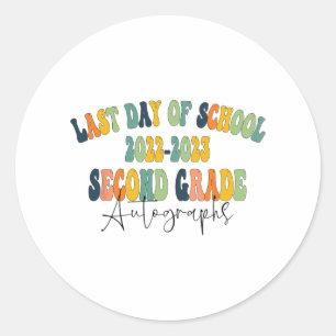 Sticker Rond Jour De L'École 2E Autographes De Deuxième Année 2