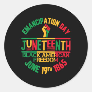 Sticker Rond Jour de l'Émancipation Jeu 19e Liberté Noire-Améri