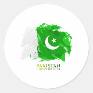 Sticker Rond Jour de l'indépendance du Drapeau du Pakistan