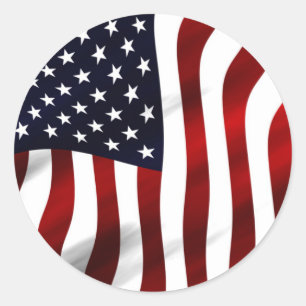 Sticker Rond Jour de l'indépendance patriotique du drapeau amér