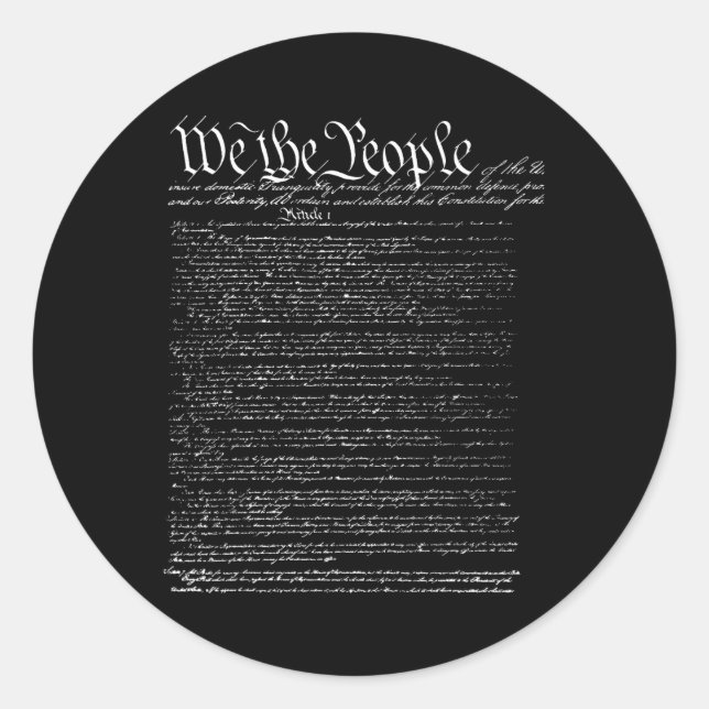 Sticker Rond Jour De L'Indépendance Préambule De La Constitutio (Devant)