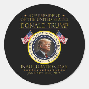 Sticker Rond Jour de l'investiture du président Donald Trump 20