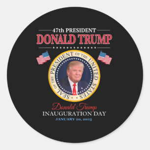 Sticker Rond Jour de l'investiture du président Donald Trump 20