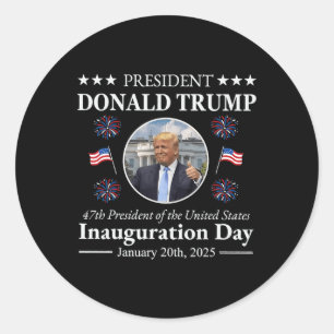 Sticker Rond Jour de l'investiture du président Donald Trump 20