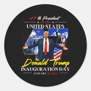Sticker Rond Jour de l'investiture du président Donald Trump 20