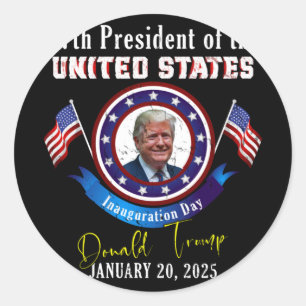 Sticker Rond Jour de l'investiture du président Donald Trump 20