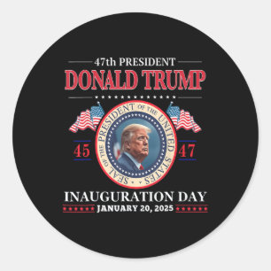 Sticker Rond Jour de l'investiture du président Donald Trump 20