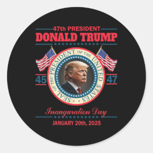 Sticker Rond Jour de l'investiture du président Donald Trump 20