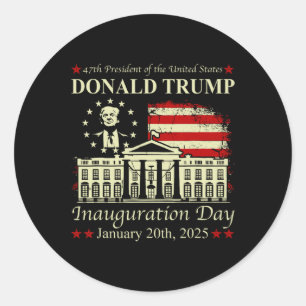 Sticker Rond Jour de l'investiture du président Donald Trump 20
