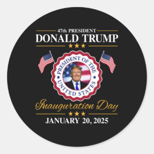 Sticker Rond Jour de l'investiture du président Donald Trump 20