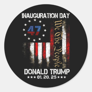 Sticker Rond Jour de l'investiture du président Donald Trump 20