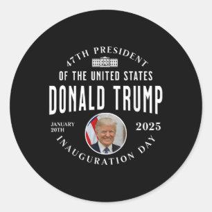 Sticker Rond Jour de l'investiture du président Trump 2025 Mémo