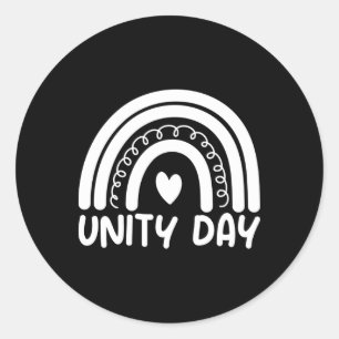 Sticker Rond Jour De L'Unité, Arrêtez D'Agresser Kindness S Ora
