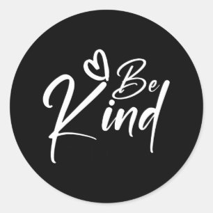 Sticker Rond Jour de l'Unité Orange Soyez gentil Coeur Fin de l