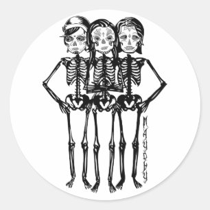 Sticker Rond jour de mai : noir et blanc