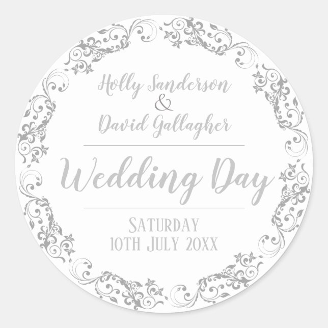 Sticker Rond Jour de mariage de mariée et de chambre (Devant)