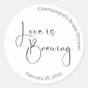 Sticker Rond Jour de Mariage Moderne : L'amour se prépare