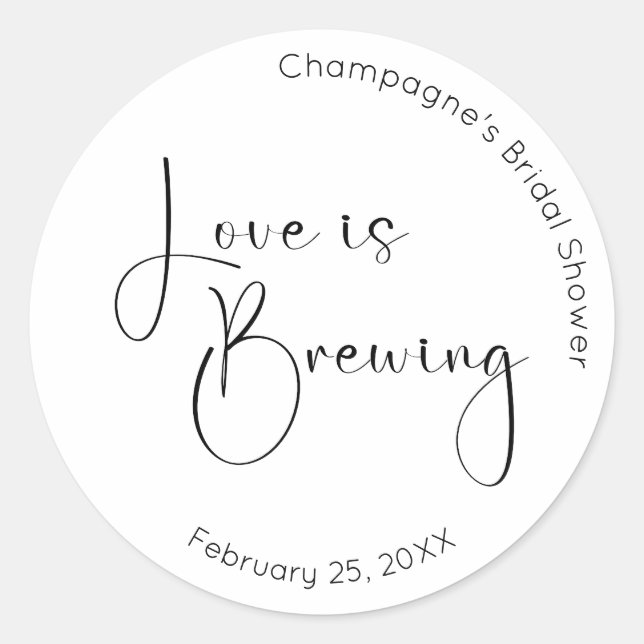 Sticker Rond Jour de Mariage Moderne : L'amour se prépare (Devant)